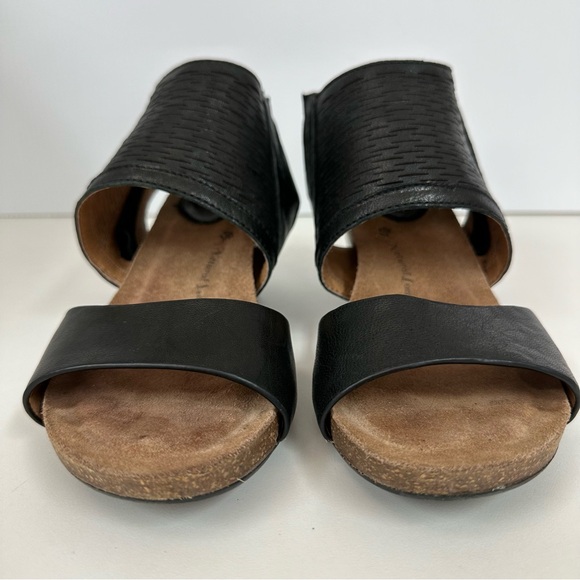 Sofft 6M Black Wide Ankle Strap leather Open Toe Heeled sandals Zip Cork… - Picture 5 of 13